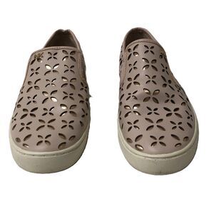 Michael Kors Pink Perforated "Keaton" Floral Slip-on Leather Sneakers Size 6.5